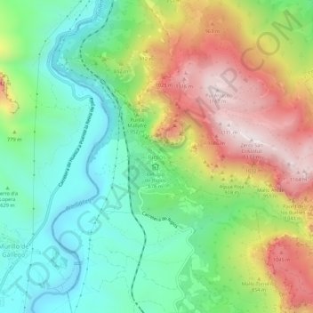 Riglosの地形図、標高、地勢