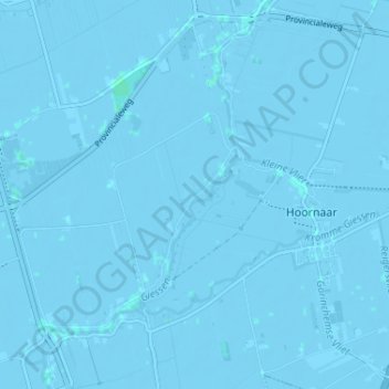 Overslingelandの地形図、標高、地勢