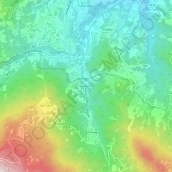 Villa Pianoの地形図、標高、地勢