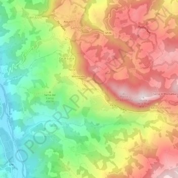 Missanoの地形図、標高、地勢