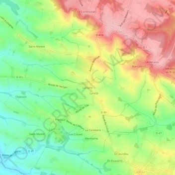 Lassalleの地形図、標高、地勢