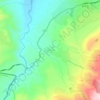 Naokhrebiの地形図、標高、地勢