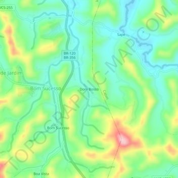 Dom Boscoの地形図、標高、地勢