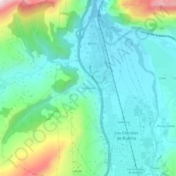 San Mateoの地形図、標高、地勢