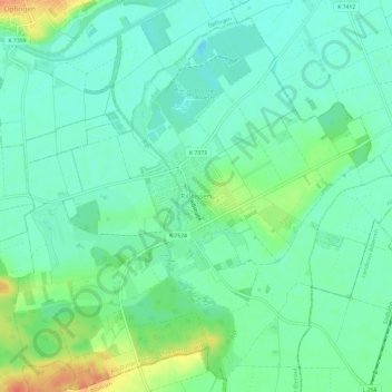Rißtissenの地形図、標高、地勢