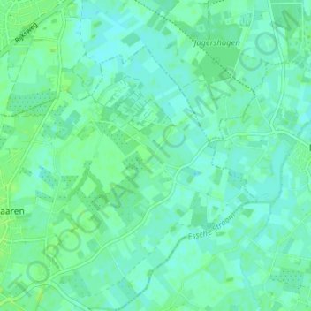 Heesakkerの地形図、標高、地勢