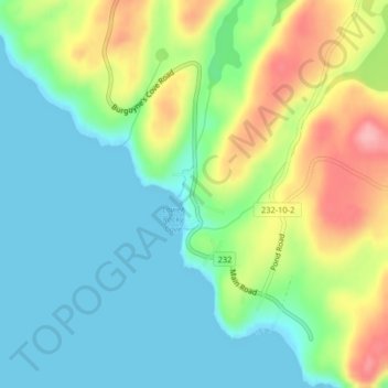 Cliftonの地形図、標高、地勢
