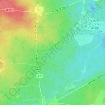 La Fontanの地形図、標高、地勢