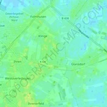 Unlandeの地形図、標高、地勢
