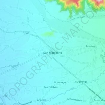 San Marcelinoの地形図、標高、地勢