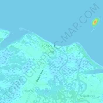 Ipilの地形図、標高、地勢