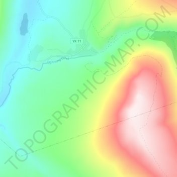 Keno Hillの地形図、標高、地勢