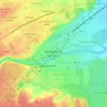 Centroの地形図、標高、地勢