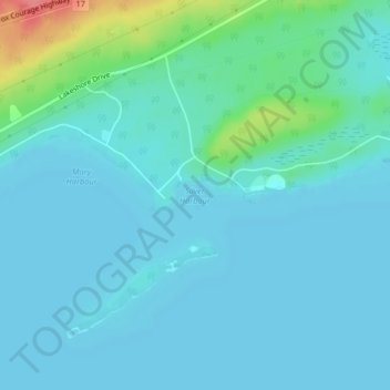 Silver Harbourの地形図、標高、地勢