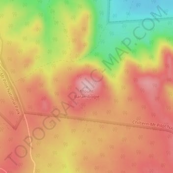Mount Barambogieの地形図、標高、地勢