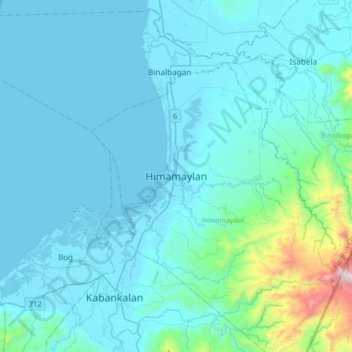Himamaylanの地形図、標高、地勢