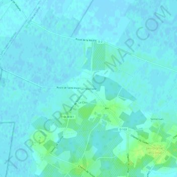 La Hourcadeの地形図、標高、地勢