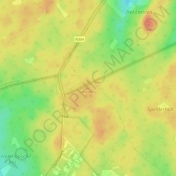 Waterbergの地形図、標高、地勢