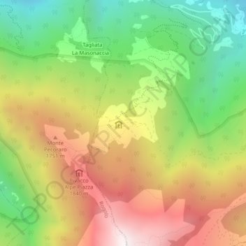 Alpe Tagliataの地形図、標高、地勢