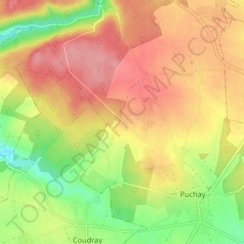 Les Mesnilsの地形図、標高、地勢