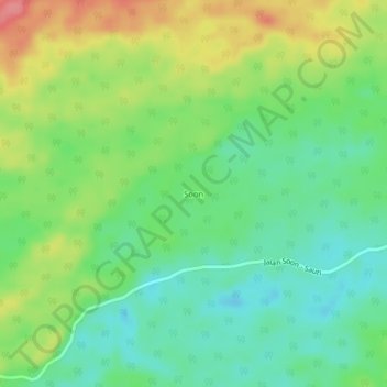 Soonの地形図、標高、地勢