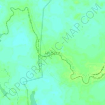 San Marcosの地形図、標高、地勢