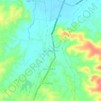 San Lorenzoの地形図、標高、地勢
