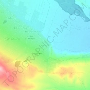 Tulariの地形図、標高、地勢