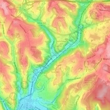 Linhartの地形図、標高、地勢