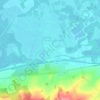 Pont-sur-Seineの地形図、標高、地勢