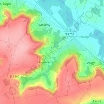 La Garenneの地形図、標高、地勢