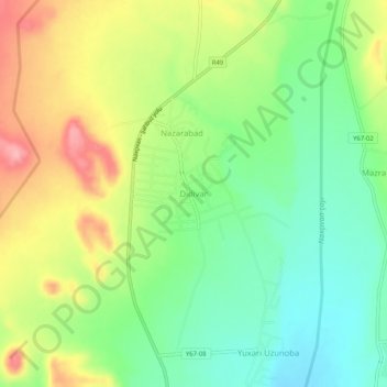 Didivarの地形図、標高、地勢