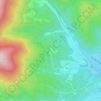 Sainte-Anneの地形図、標高、地勢