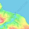 Whitbyの地形図、標高、地勢