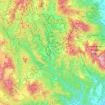 Samoeng Taiの地形図、標高、地勢