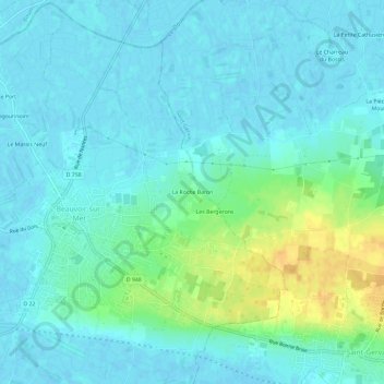 La Roche Baronの地形図、標高、地勢