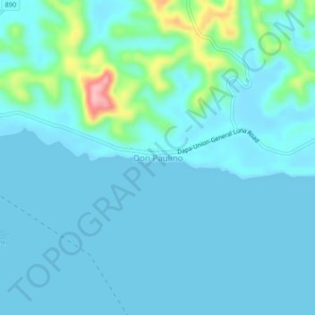 Don Paulinoの地形図、標高、地勢