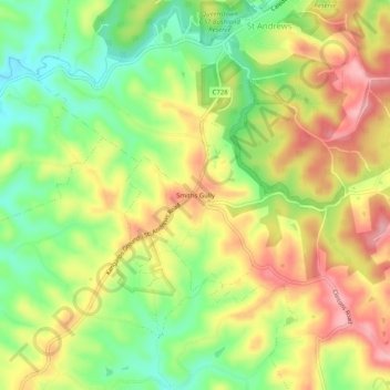 Smiths Gullyの地形図、標高、地勢
