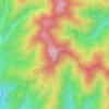 莇ヶ岳の地形図、標高、地勢