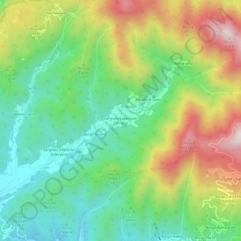 Cergneuの地形図、標高、地勢