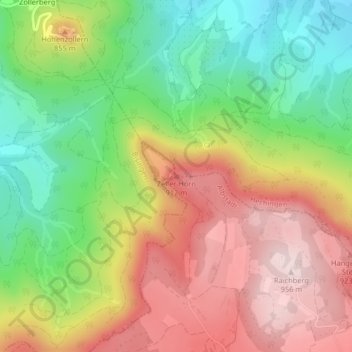 Zeller Hornの地形図、標高、地勢