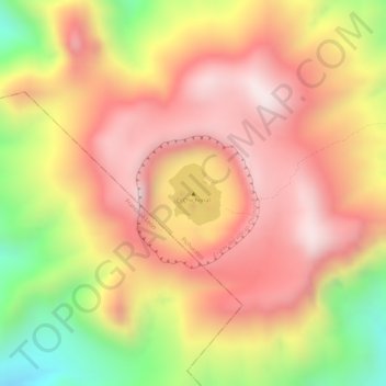 El Chichonalの地形図、標高、地勢