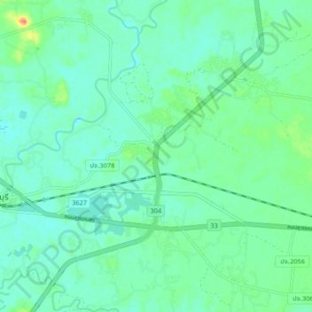 Mueang Kaoの地形図、標高、地勢