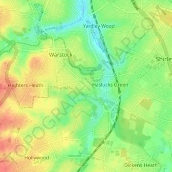 Solihull Lodgeの地形図、標高、地勢