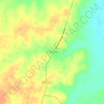 El Molinoの地形図、標高、地勢