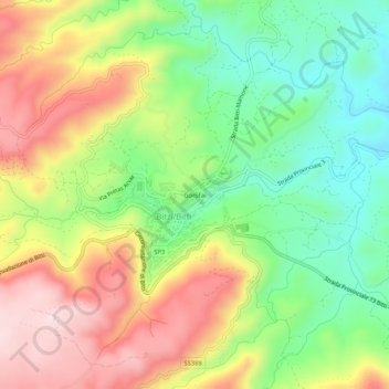 Gorofaiの地形図、標高、地勢