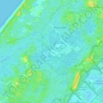 Meijendelの地形図、標高、地勢