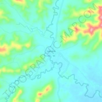 Lascanoの地形図、標高、地勢
