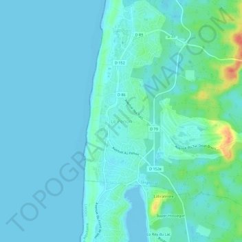 Le Penonの地形図、標高、地勢
