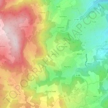 Nurolsの地形図、標高、地勢